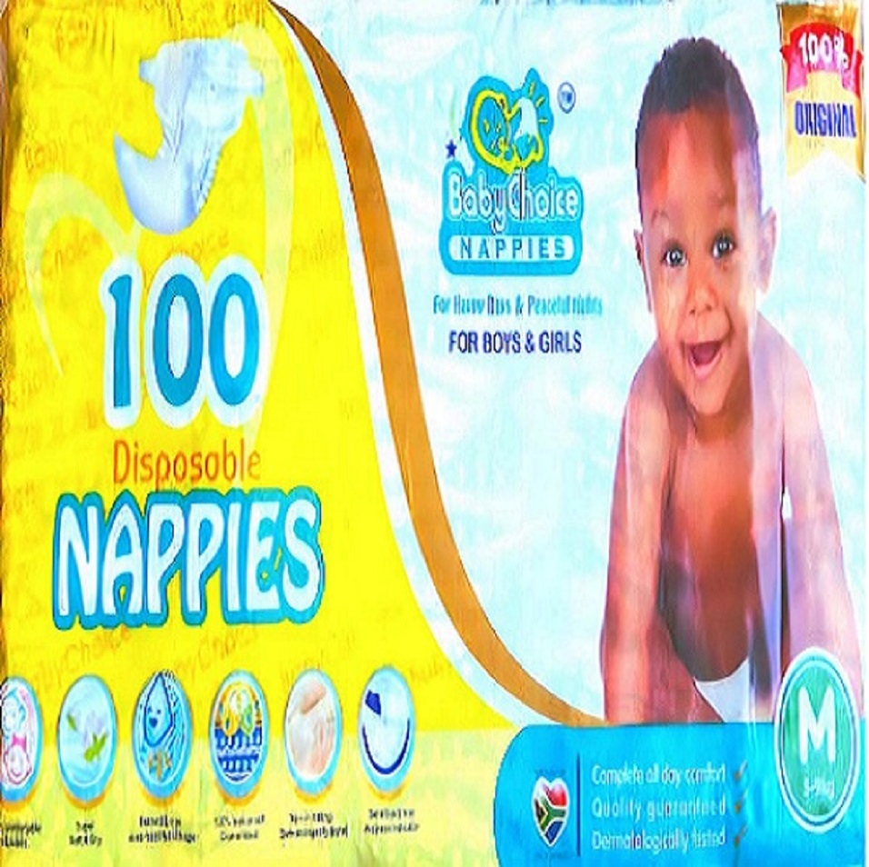 Happy baby in Pampers